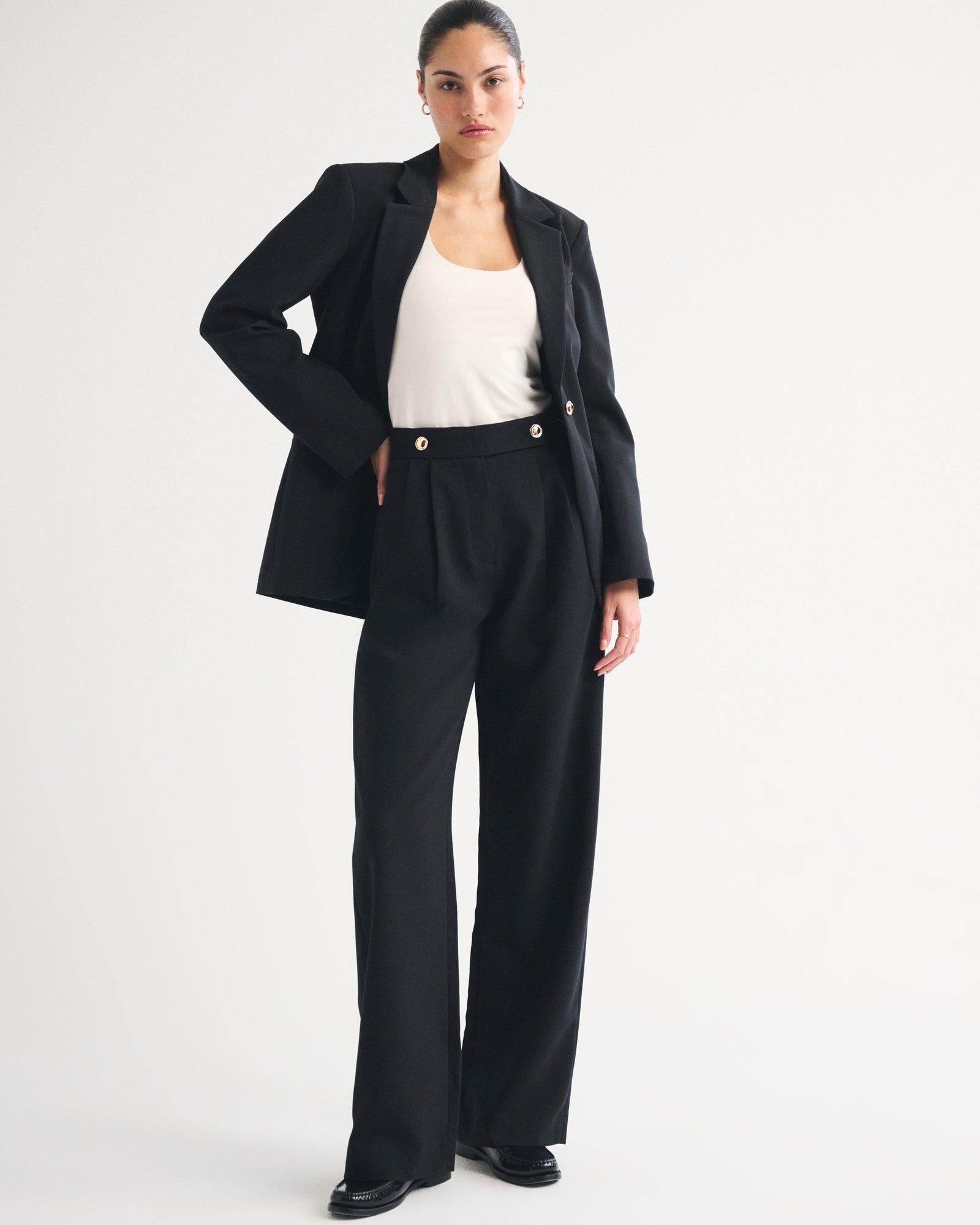 Abercrombie A&F Sloane Tailored Wide Leg Pant