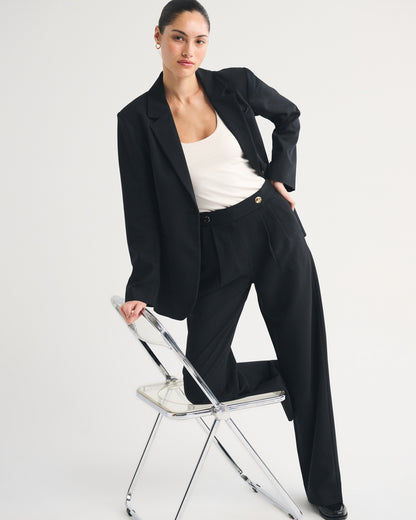 Abercrombie A&F Sloane Tailored Wide Leg Pant