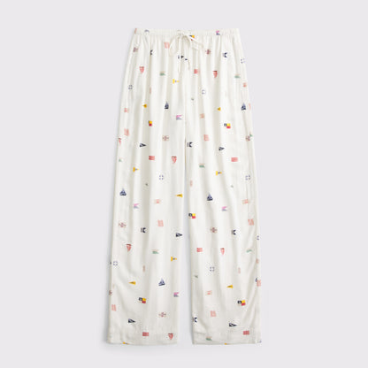 Abercrombie A&F Gemma Linen-Blend Wide Leg Pull-On Pant