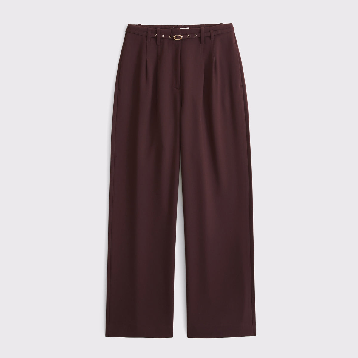 Abercrombie Curve Love A&F Sloane Tailored Hardware Wide Leg Pant