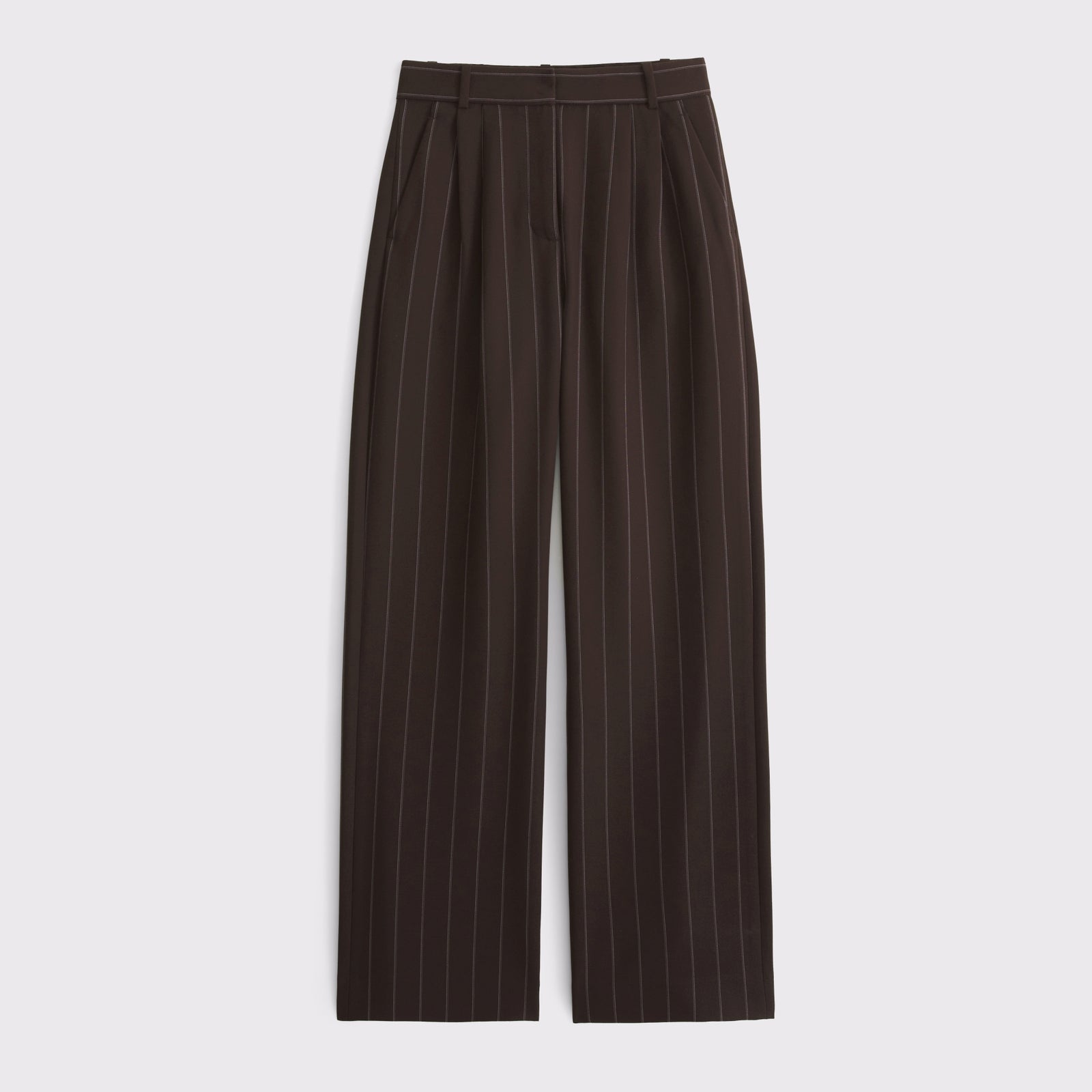 Abercrombie Curve Love A&F Sloane Tailored Hardware Wide Leg Pant