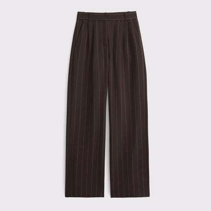 Abercrombie Curve Love A&F Sloane Tailored Hardware Wide Leg Pant