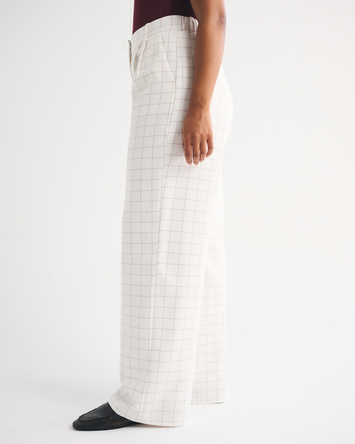 Abercrombie Curve Love A&F Sloane Tailored Hardware Wide Leg Pant
