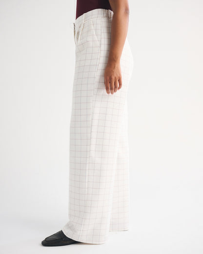 Abercrombie Curve Love A&F Sloane Tailored Hardware Wide Leg Pant