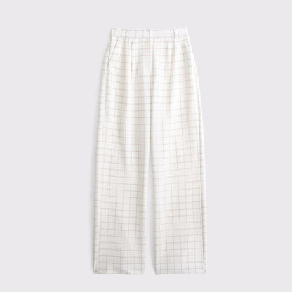 Abercrombie Curve Love A&F Sloane Tailored Hardware Wide Leg Pant