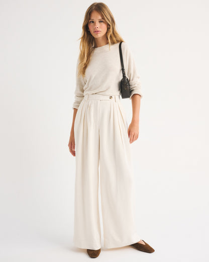 Abercrombie High Rise Crepe Tailored Palazzo Pant