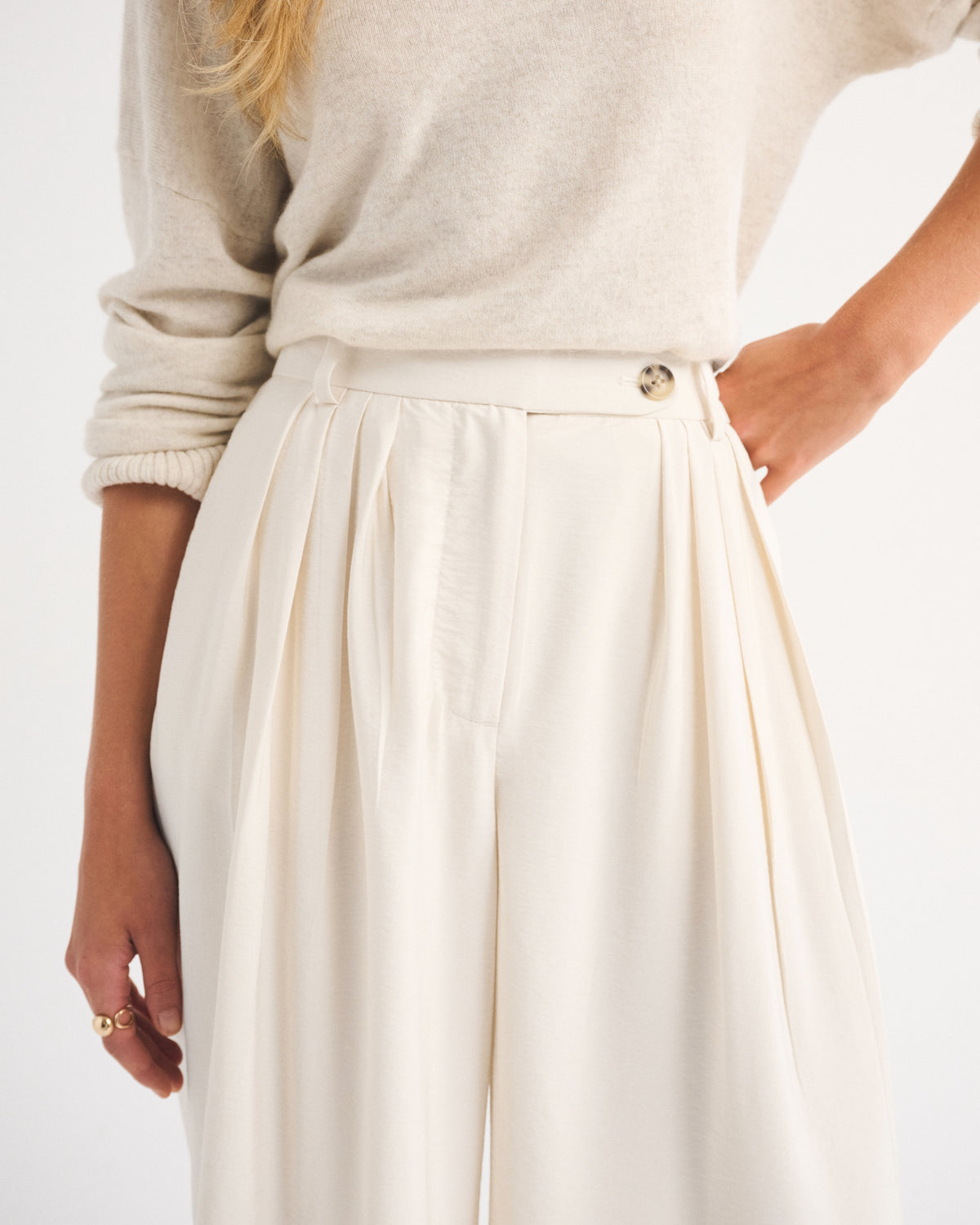 Abercrombie High Rise Crepe Tailored Palazzo Pant