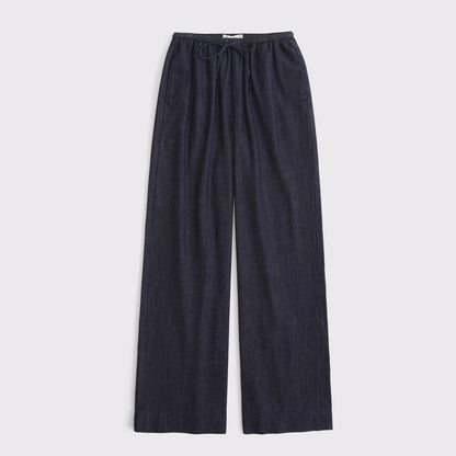 Abercrombie A&F Gemma Chambray Wide Leg Pull-On Pant