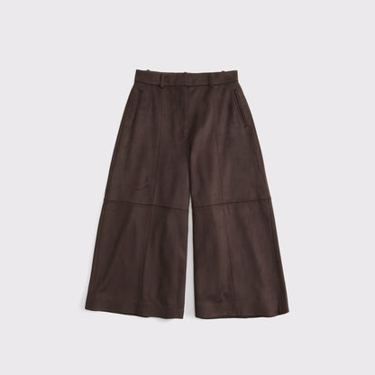 Abercrombie High Rise Vegan Suede Tailored Culotte Pant