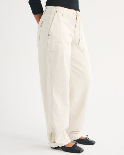 Abercrombie 100% Cotton Curve Love Low Rise Ultra Loose Weekender Pant