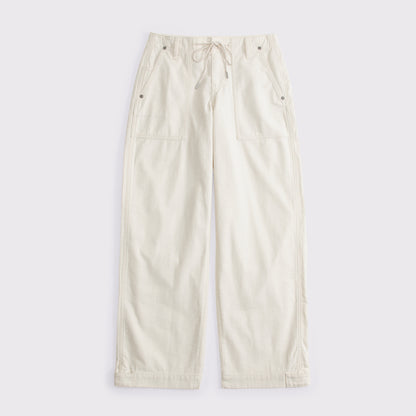 Abercrombie 100% Cotton Curve Love Low Rise Ultra Loose Weekender Pant