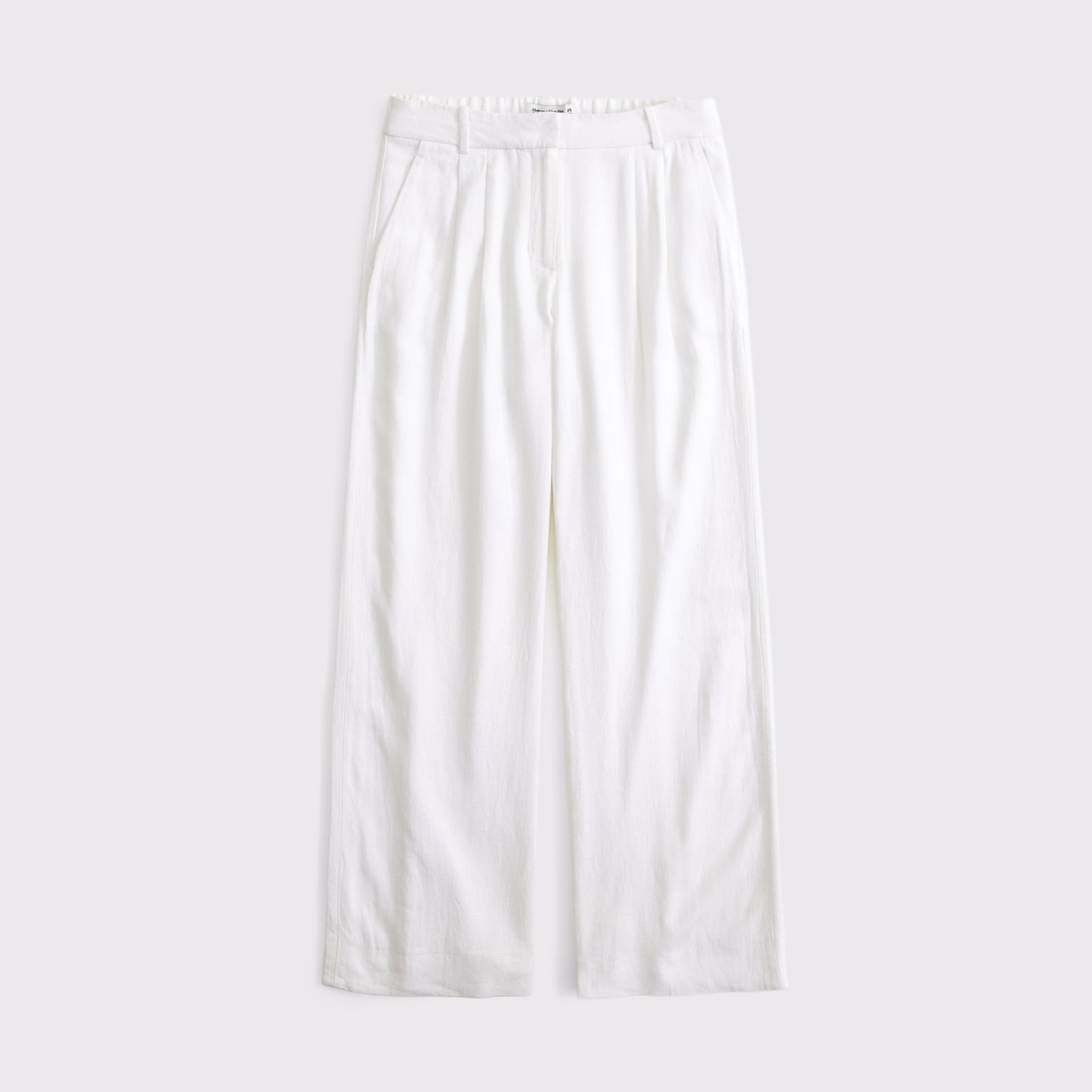 Abercrombie A&F Sloane Low Rise Linen-Blend Tailored Wide Leg Pant
