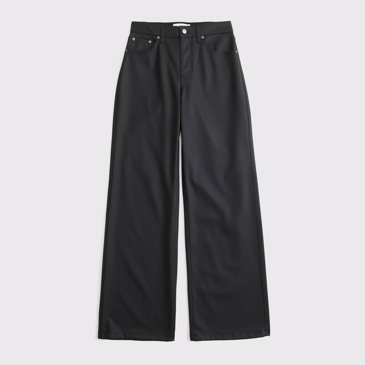 Abercrombie Curve Love Vegan Leather High Rise Wide Leg Pant