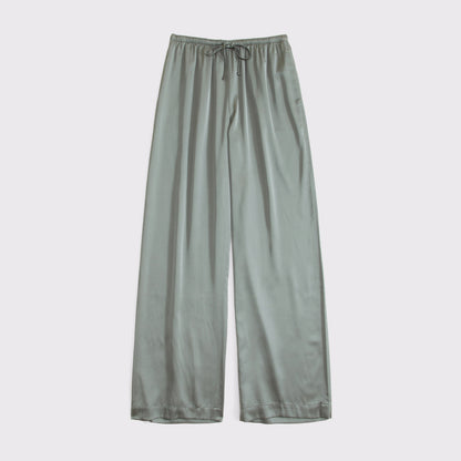 Abercrombie A&F Gemma Satin Wide Leg Pull-On Pant