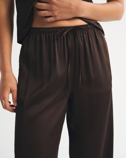 Abercrombie A&F Gemma Satin Wide Leg Pull-On Pant