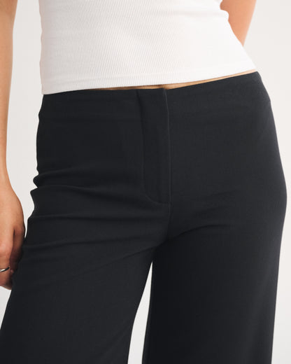 Abercrombie Clean Waist Low Rise Tailored Wide Leg Pant