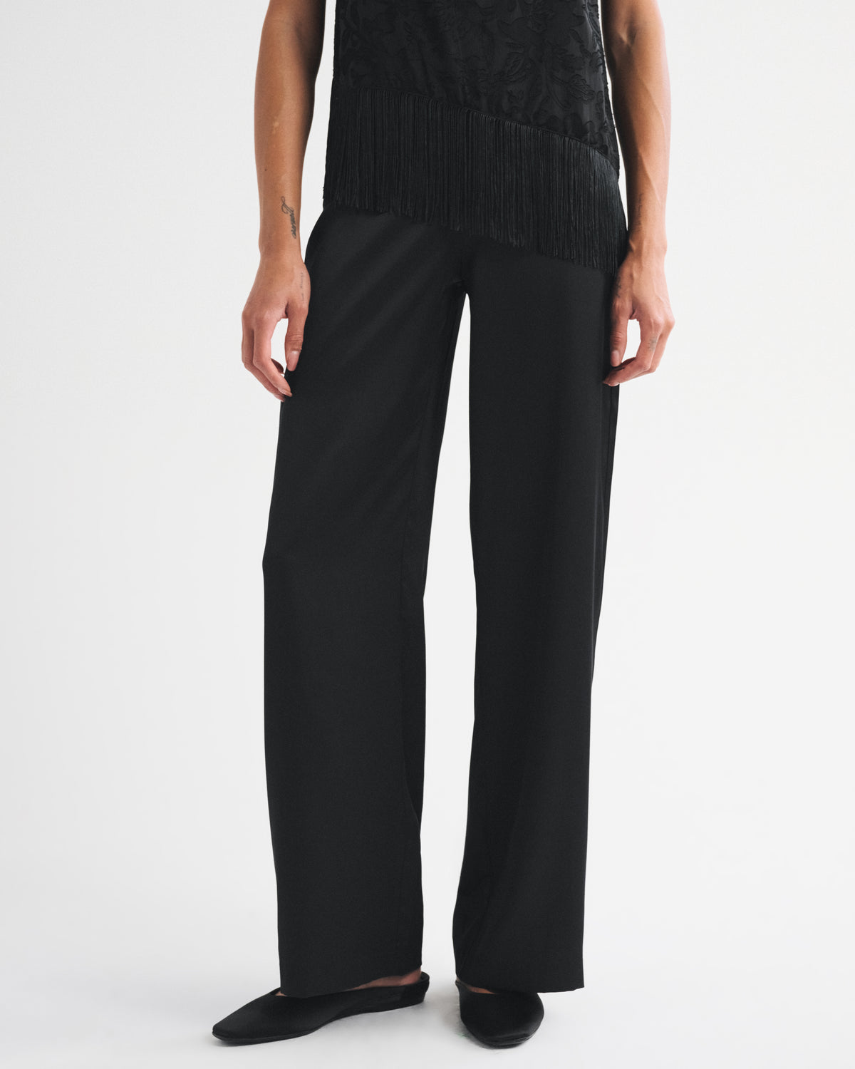 Abercrombie Satin Side-Zip Wide Leg Pant
