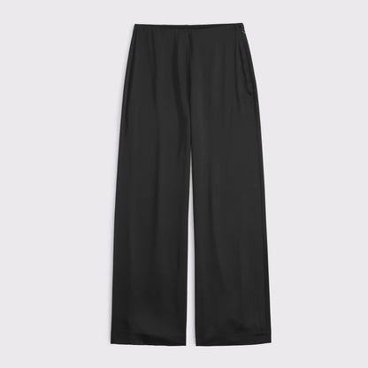 Abercrombie Satin Side-Zip Wide Leg Pant