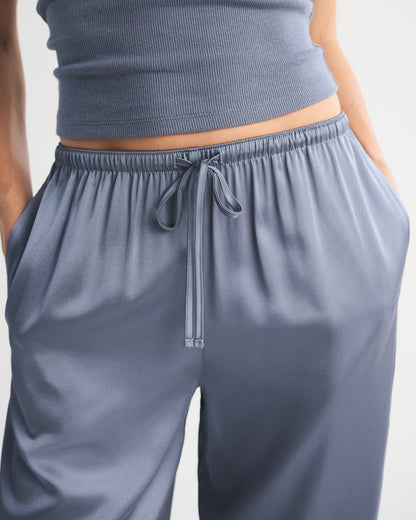 Abercrombie A&F Gemma Satin Wide Leg Pull-On Pant