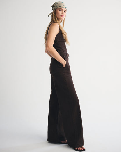 Abercrombie Belted Denim Jumpsuit