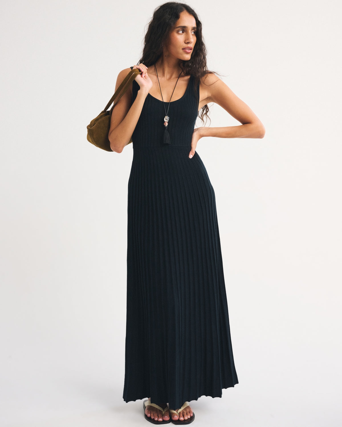 Abercrombie Pleated Maxi Sweater Dress