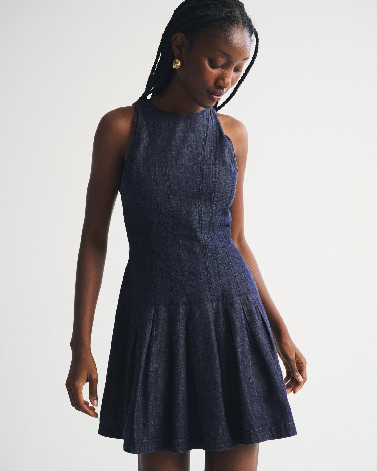 Abercrombie High Neck Chambray Mini Dress
