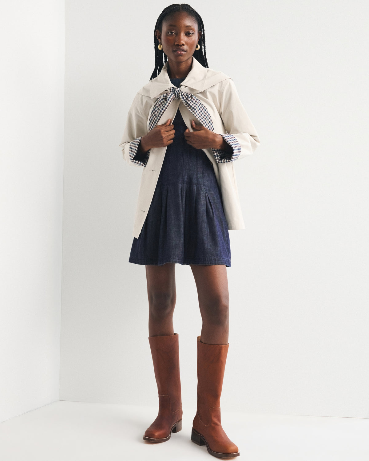 Abercrombie High Neck Chambray Mini Dress