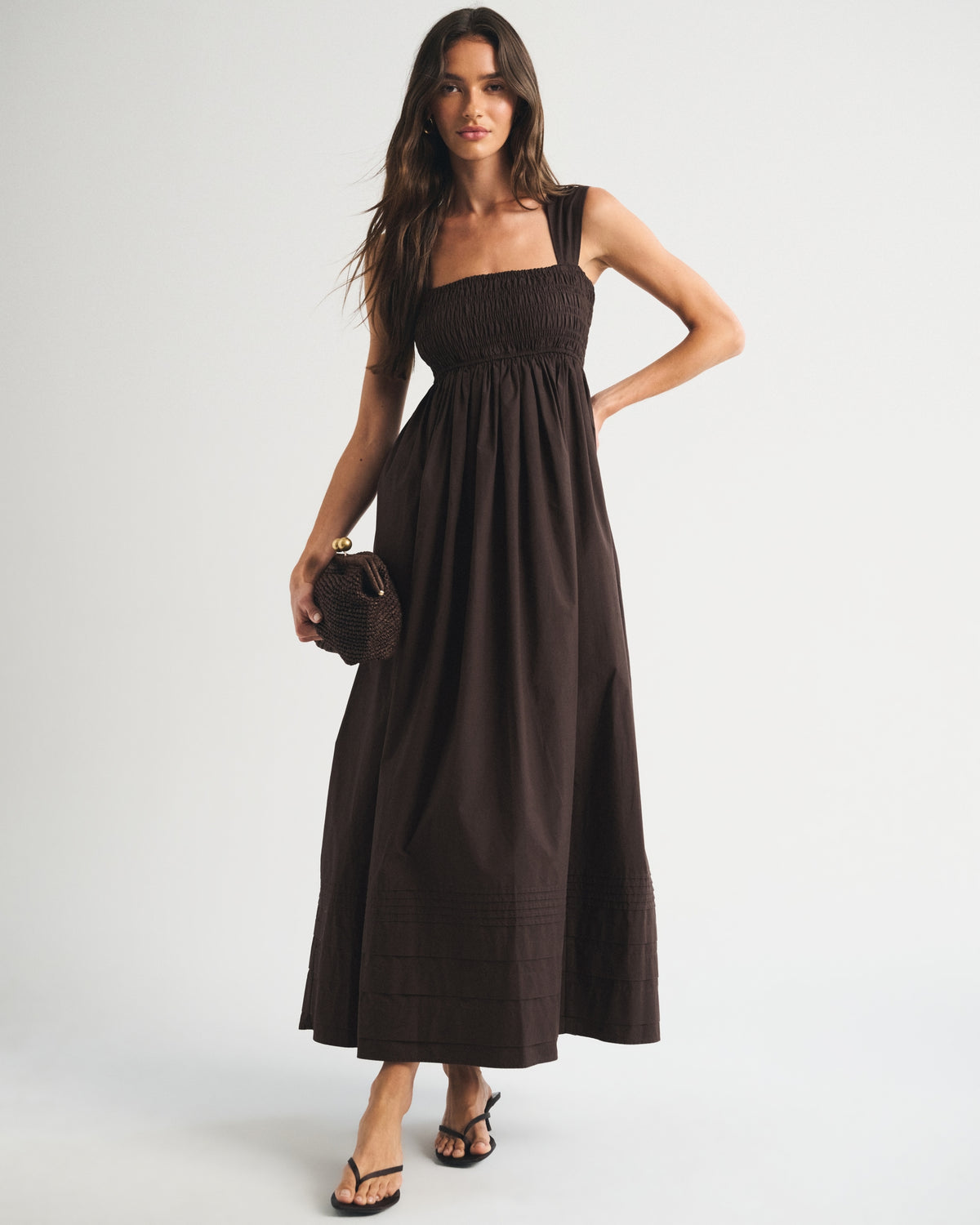 Abercrombie 100% Cotton A&F Sydney Smocked Maxi Dress
