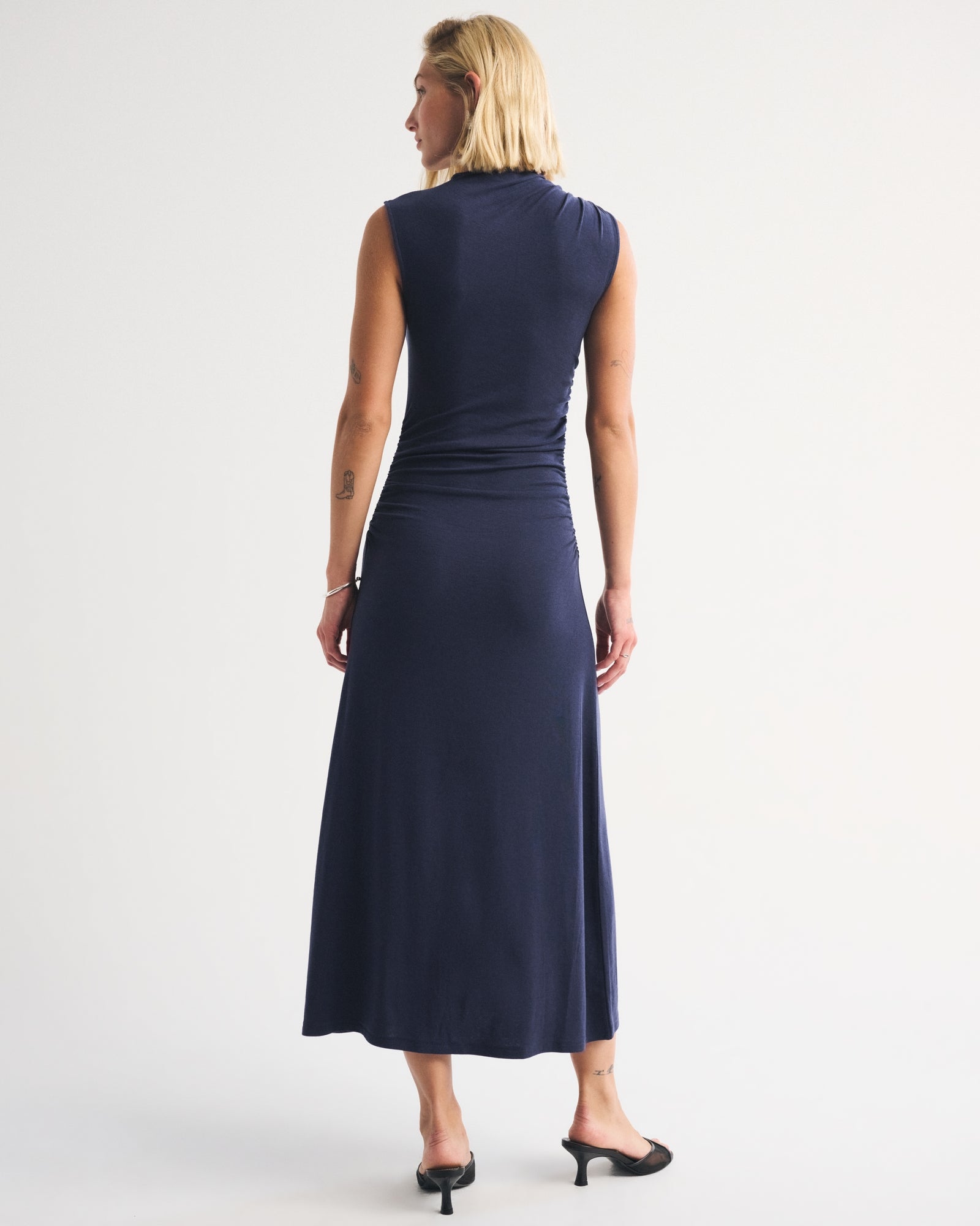 Abercrombie Fine Wool-Blend Mock Neck Maxi Dress