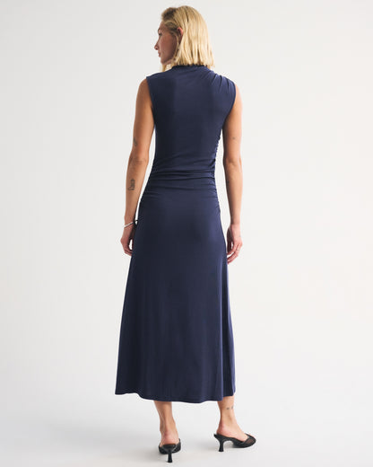 Abercrombie Fine Wool-Blend Mock Neck Maxi Dress