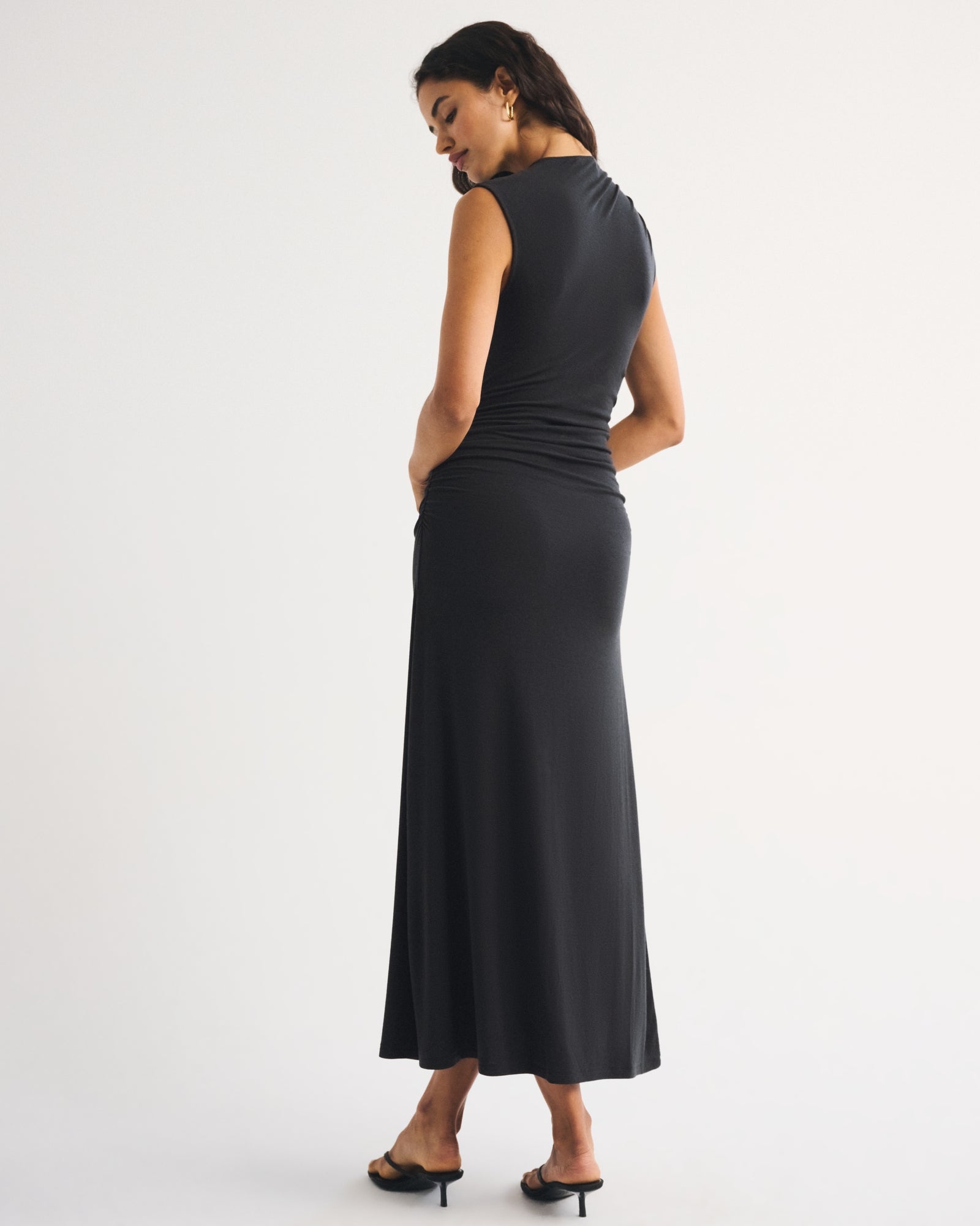 Abercrombie Fine Wool-Blend Mock Neck Maxi Dress