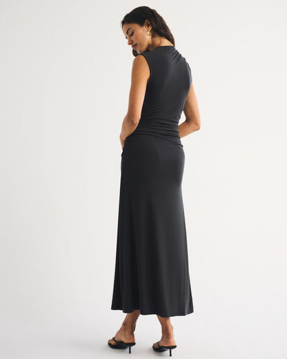 Abercrombie Fine Wool-Blend Mock Neck Maxi Dress