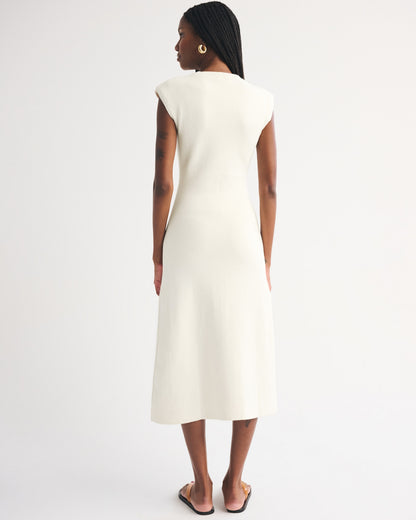 Abercrombie Short-Sleeve Button-Through Sweater Midi Dress