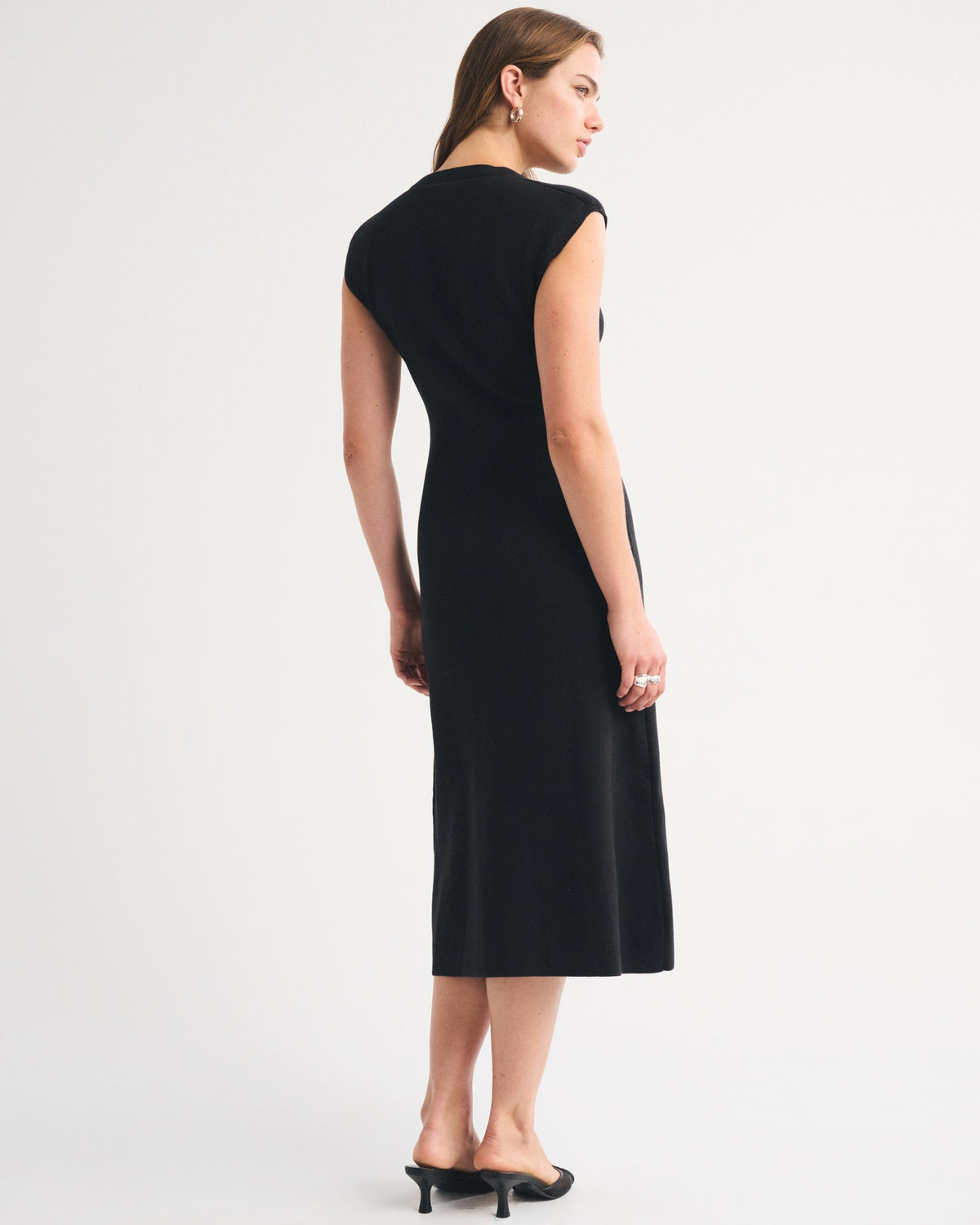 Abercrombie Short-Sleeve Button-Through Sweater Midi Dress