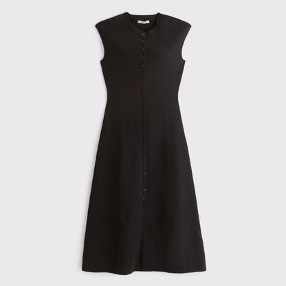 Abercrombie Short-Sleeve Button-Through Sweater Midi Dress