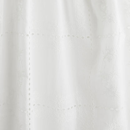 Abercrombie 100% Cotton Smocked Eyelet Drop-Waist Midi Dress