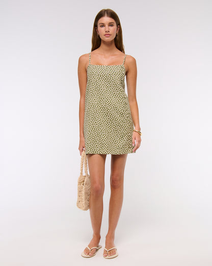 Abercrombie Linen-Blend Button Skort