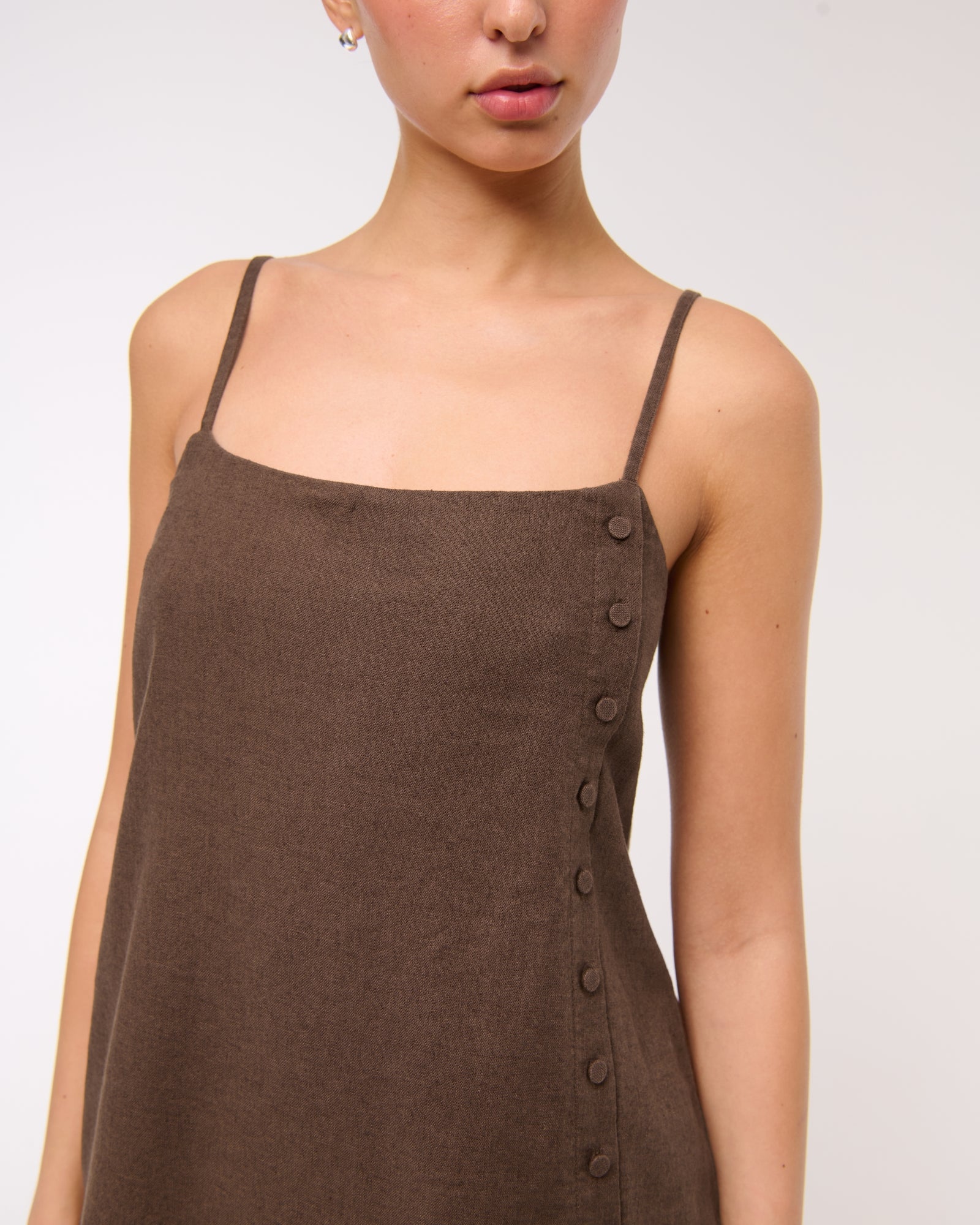 Abercrombie Linen-Blend Button Skort