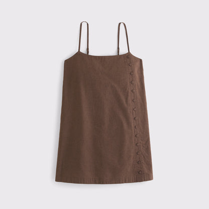 Abercrombie Linen-Blend Button Skort