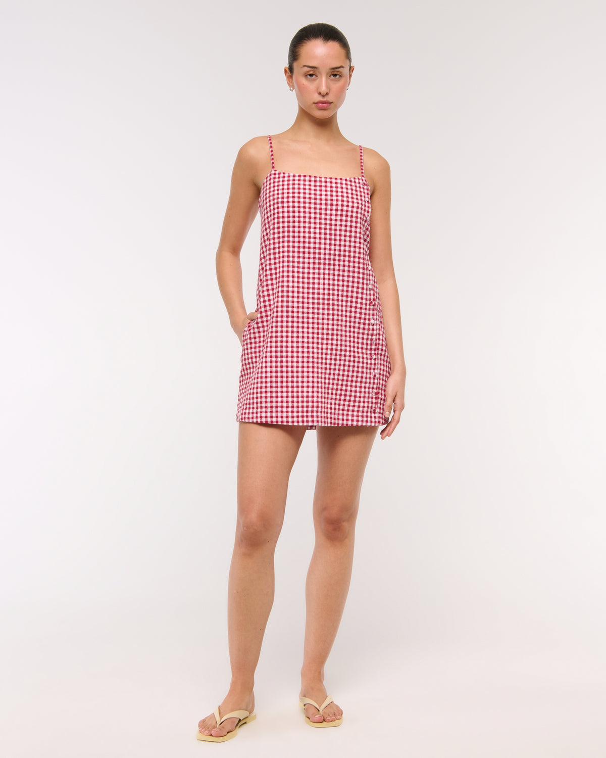 Abercrombie Linen-Blend Button Skort