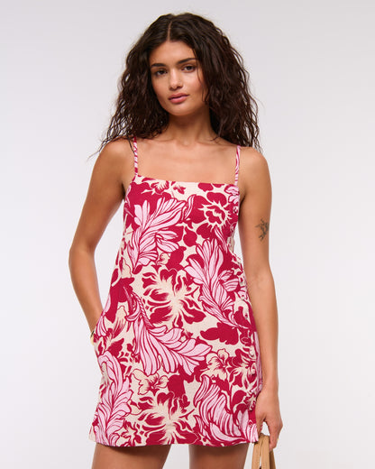Abercrombie Linen-Blend Button Skort