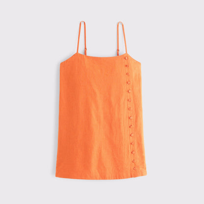 Abercrombie Linen-Blend Button Skort