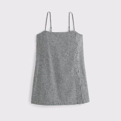 Abercrombie Linen-Blend Button Skort