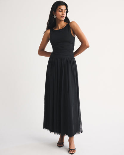 Abercrombie The A&F Convertible Mesh Maxi Dress