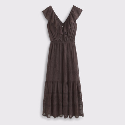 Abercrombie V-Neck Embroidered Tiered Maxi Dress