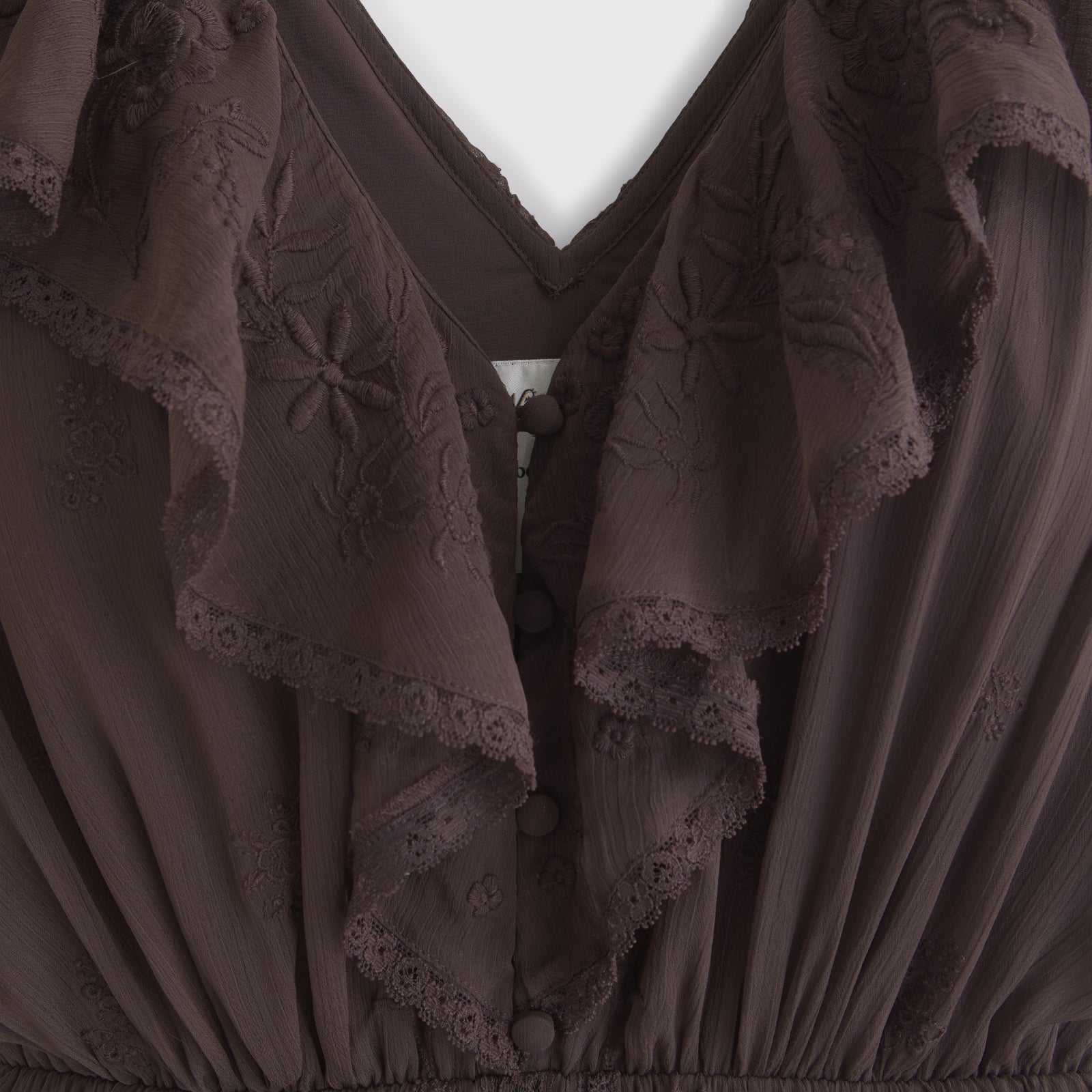 Abercrombie V-Neck Embroidered Tiered Maxi Dress