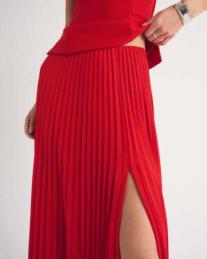 Abercrombie High Rise Pleated Maxi Set Skirt
