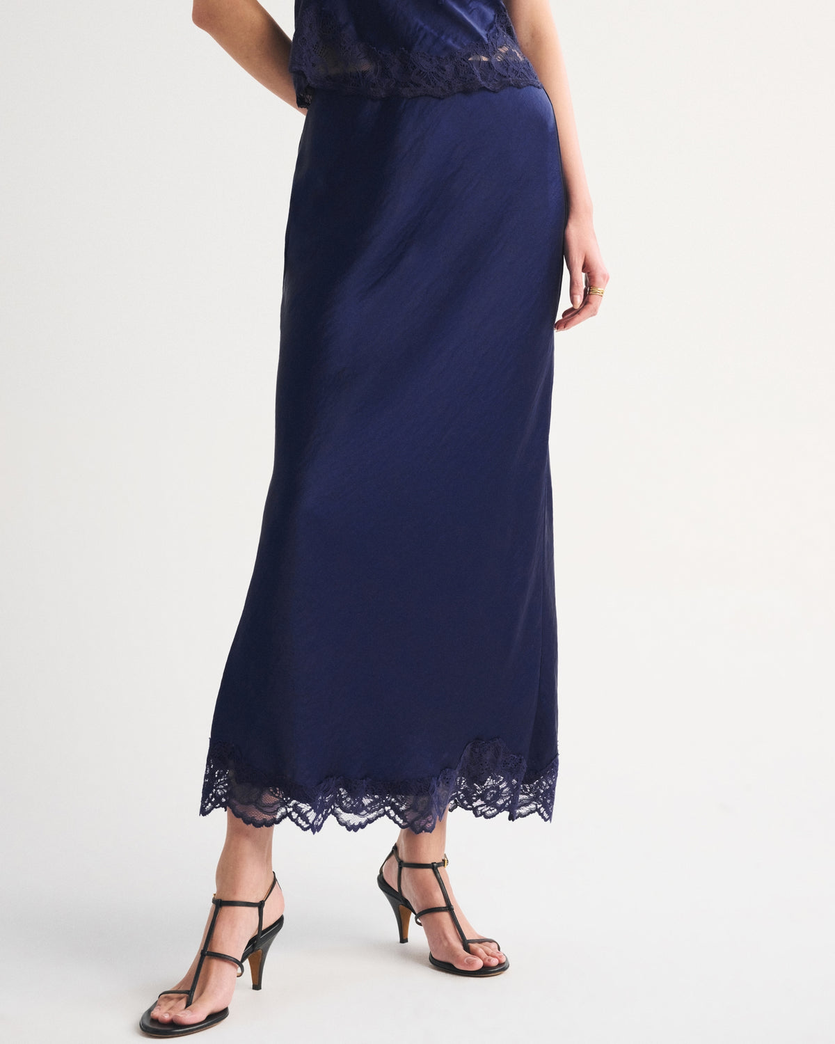 Abercrombie High Rise Satin Maxi Set Skirt