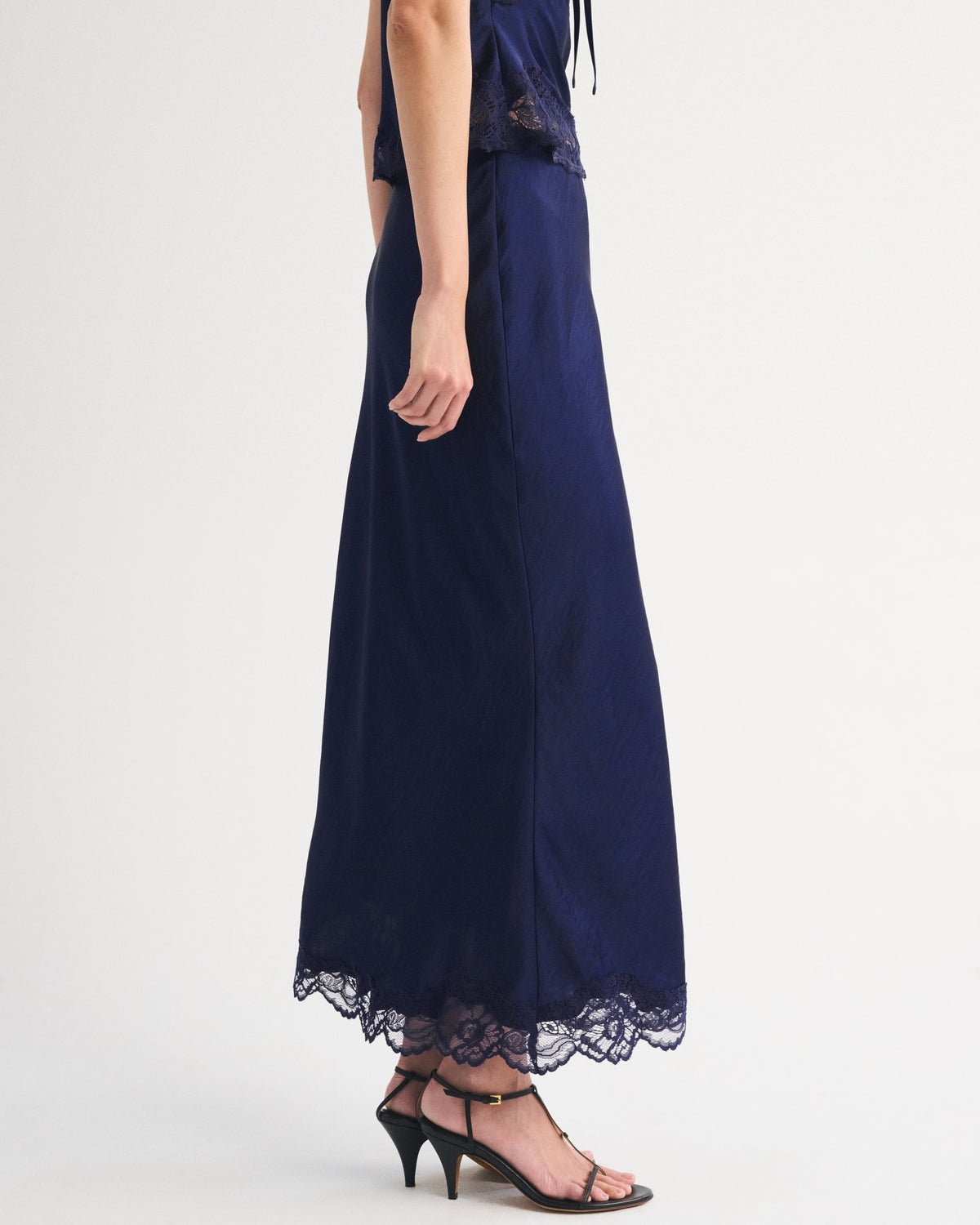 Abercrombie High Rise Satin Maxi Set Skirt