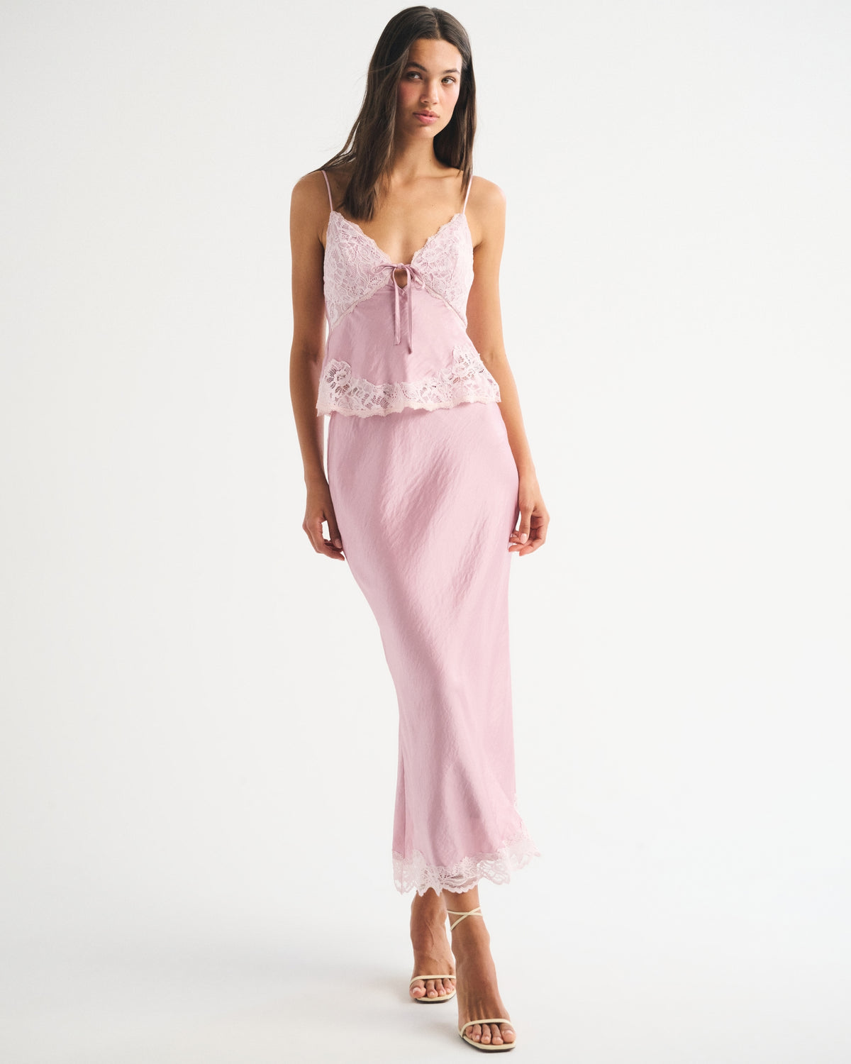 Abercrombie High Rise Satin Maxi Set Skirt